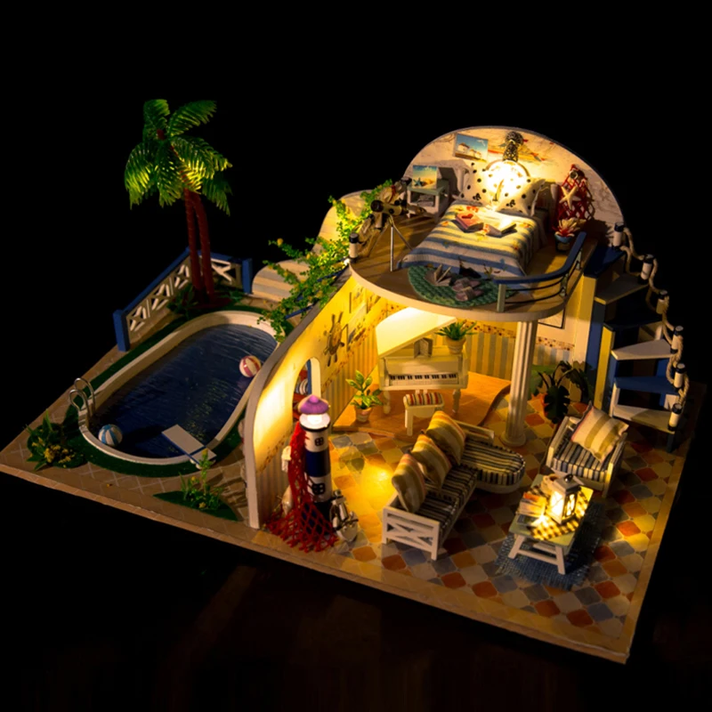 Миниатюрный Кукольный дом с мебелью деревянные миниатюры кукольный домик сделай