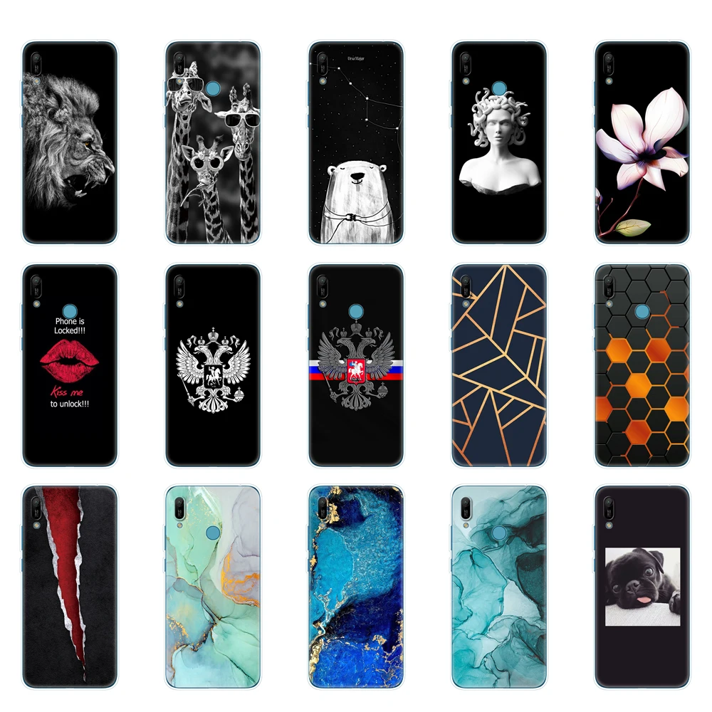 Huawei y6 2019 Case Huawei Y6 2019 Silicone TPU Cover Soft Phone case For Huawei Y6 2019 MRD-LX1 MRD-LX1F Y 6 pro Y6Prime Case