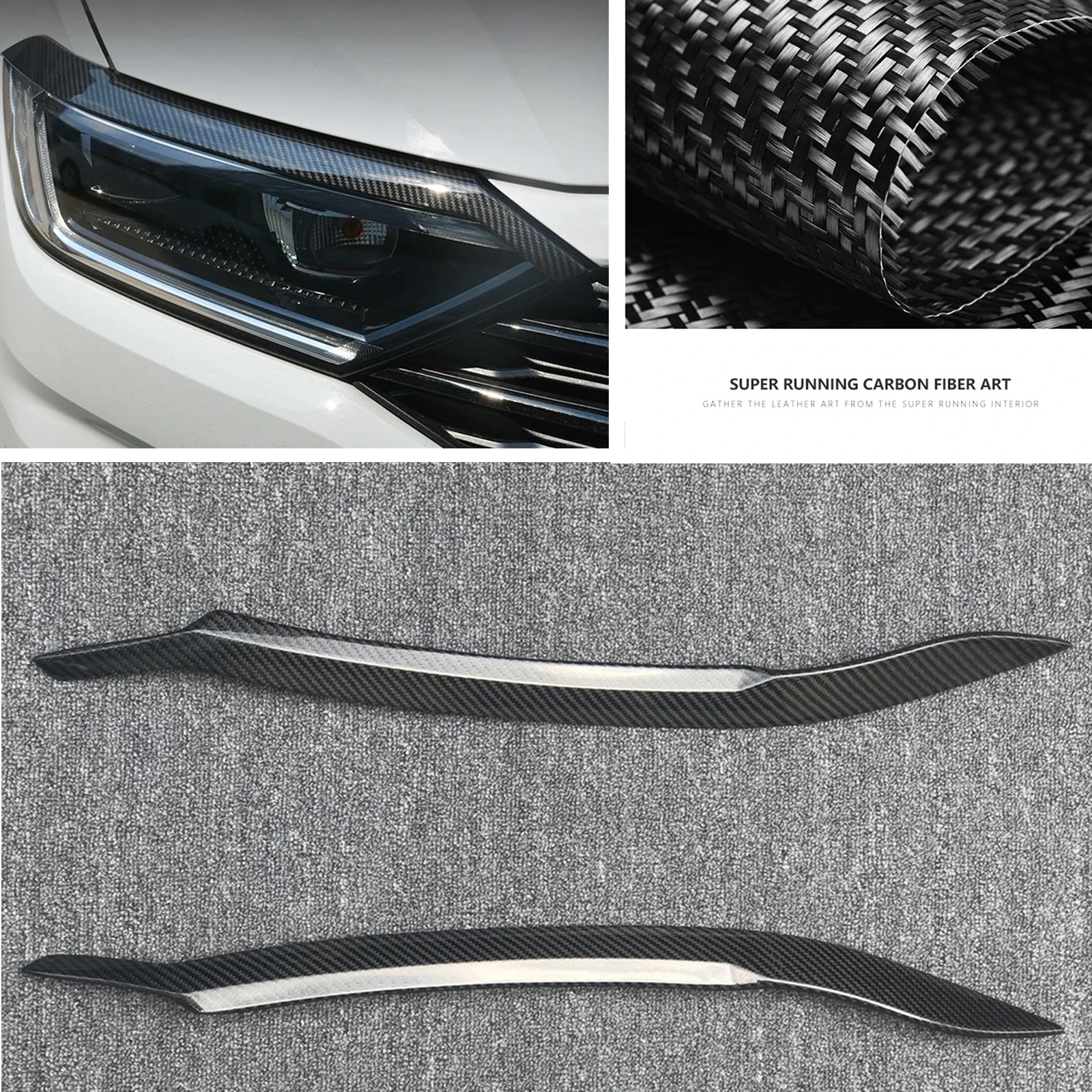 

Headlight Eyebrow Trim For Volkswagen VW Jetta Mk7 2019-2021 Front Head Light Lamp Cover Brow Car Carbon Fiber Headlamp Eyelid