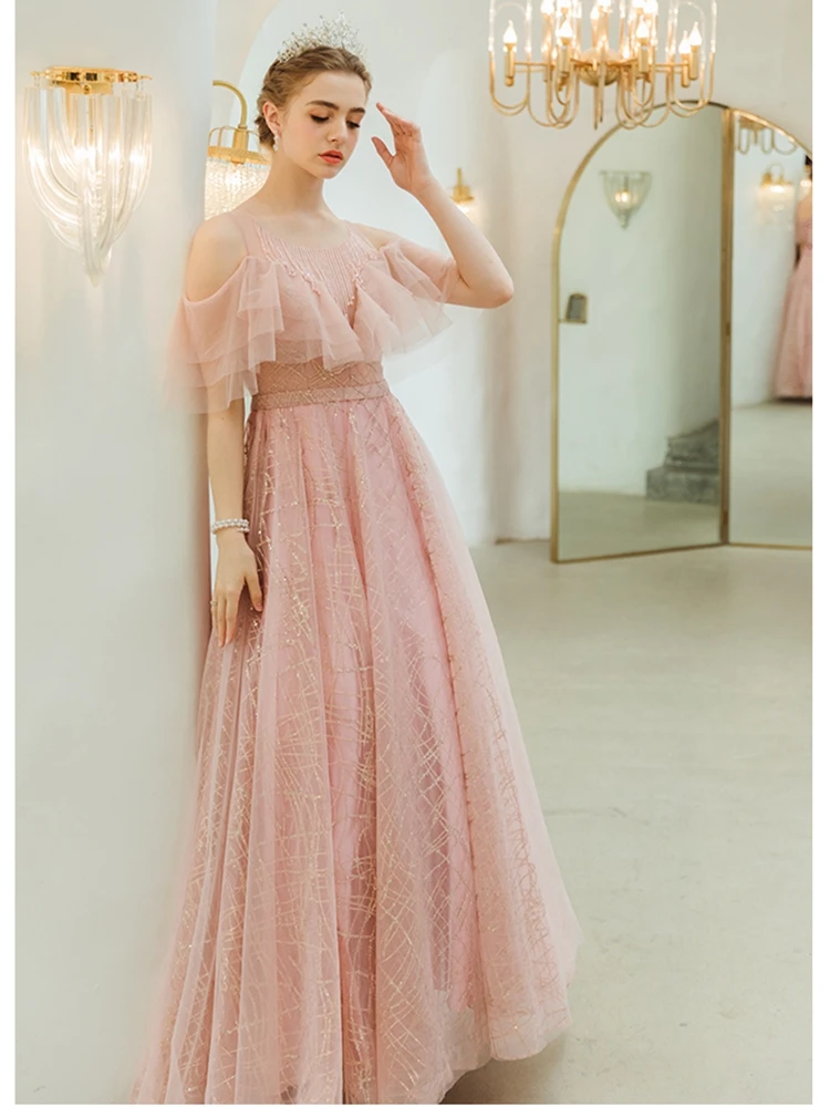 

Fashionable FAIRY PINK Bride Wedding Toast dinner party Engagement Dress