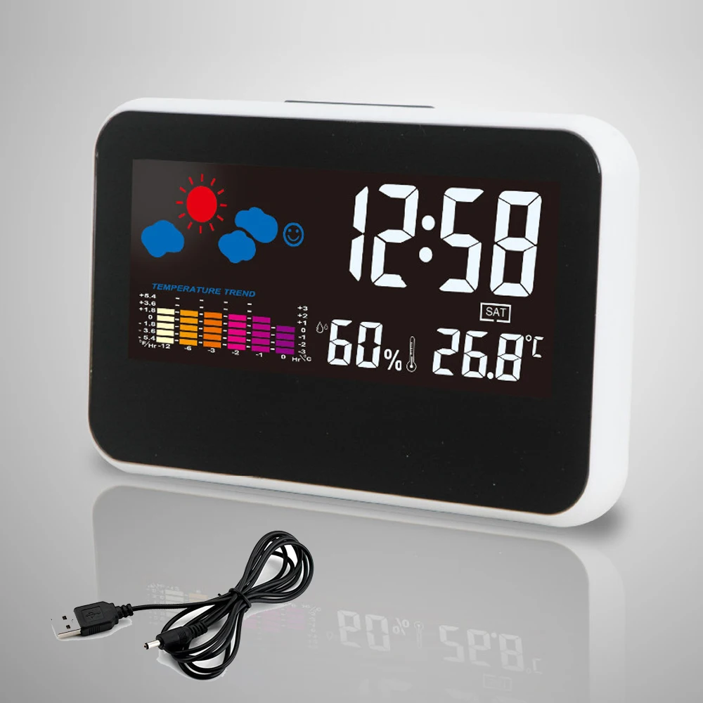 Светодиодные цифровые часы будильник электронные настольные дорожные с Цветной