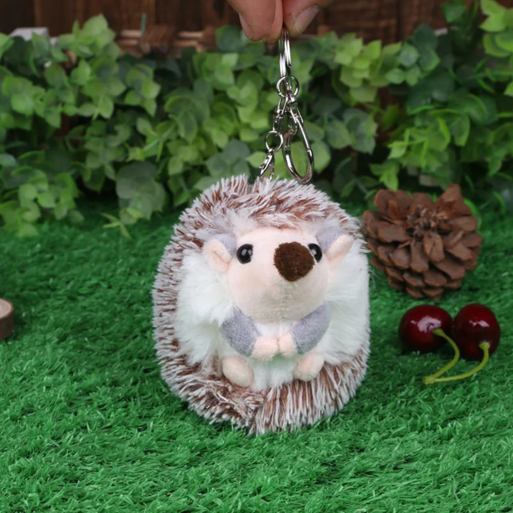 

Grey Hedgehog Keychains Gift Plush Key Holder Adorable Pendant Lovely Key Rings Craft Ornaments