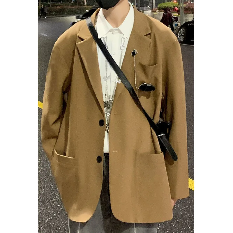 

Men's casual suits 2021 spring autumn new solid color loose large size small suit casual jacket personality youth men clothing