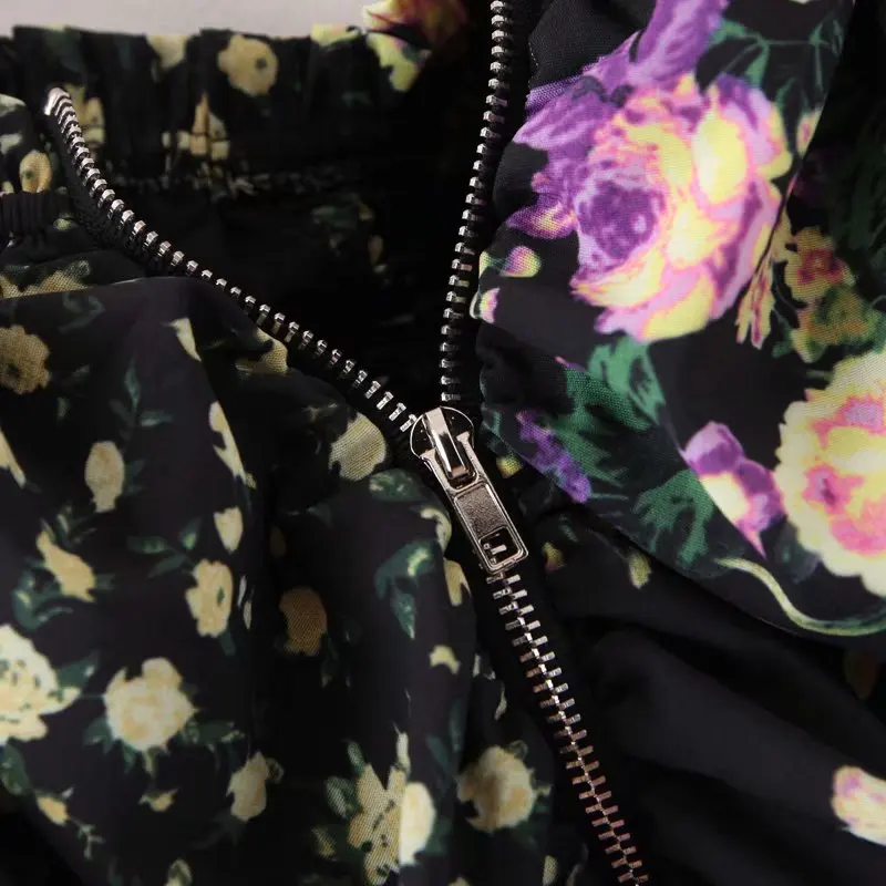 Черная Женская блузка с пышными рукавами шифоновая коротким рукавом Корейская