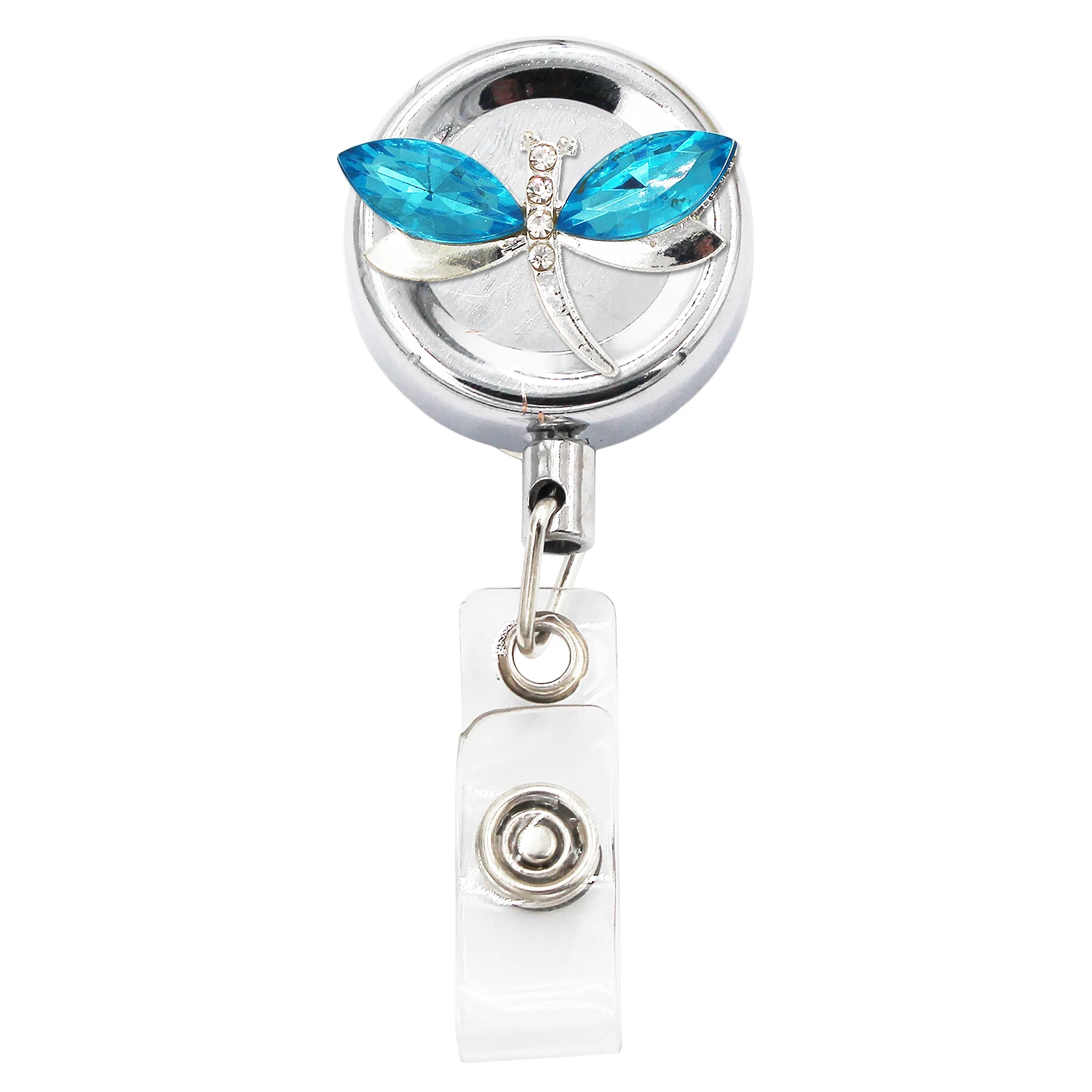 Idclip Bling Fox Animal Badge Reel ID Retractable Holder Belt Clips Metal Heavy Duty Steel Wire Cord | Канцтовары для офиса и