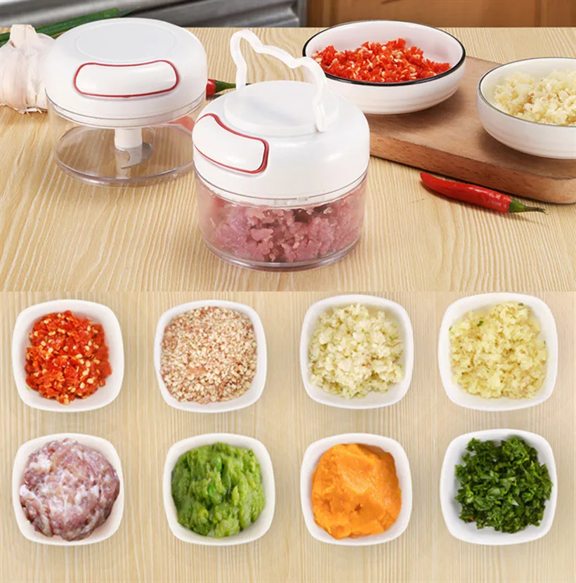 grinder chopper pull string food chopper high speed vegetable twist shredder manual meat garlic cutter kitchen gadget free global shipping
