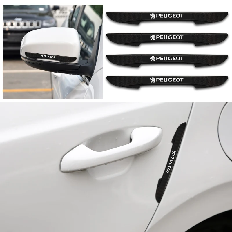 

4PCS Car Door Side Edge Anti-collision Protection Bar Strip Sticker For Peugeot 206 208 207 307 3008 308 407 408 Car Accessories