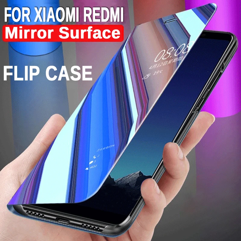 Зеркальный флип чехол для Xiaomi Redmi Note 7 кожаный на Red mi 6a 5 6 Pro 4a S2 Y1 Lite Note7 Redmigo