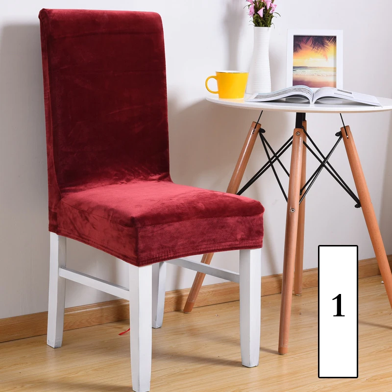 Бархатный Чехол для стула эластичный офиса свадьбы столовой 5 цветов|Чехлы на