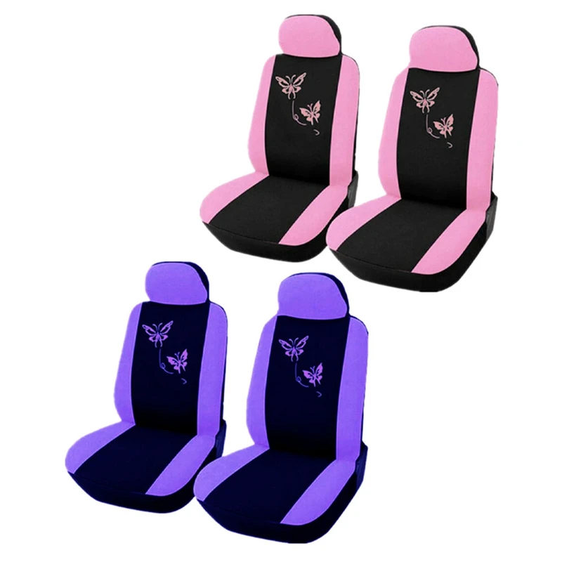 4/9pcs Pink/purple Car Seat Covers Butterfly Embroidery Woman Seat Covers Automobiles Car Interior Accessories Car-Styling 4/9pcs Pink/purple Car Seat Covers Butterfly Embroidery Woman Seat Covers Automobiles Car Interior Accessories Car-Styling