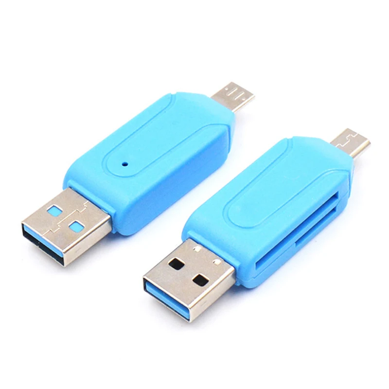2 в 1 Micro USB OTG адаптер TF/SD кардридер телефонные удлинители Наушники SD карта