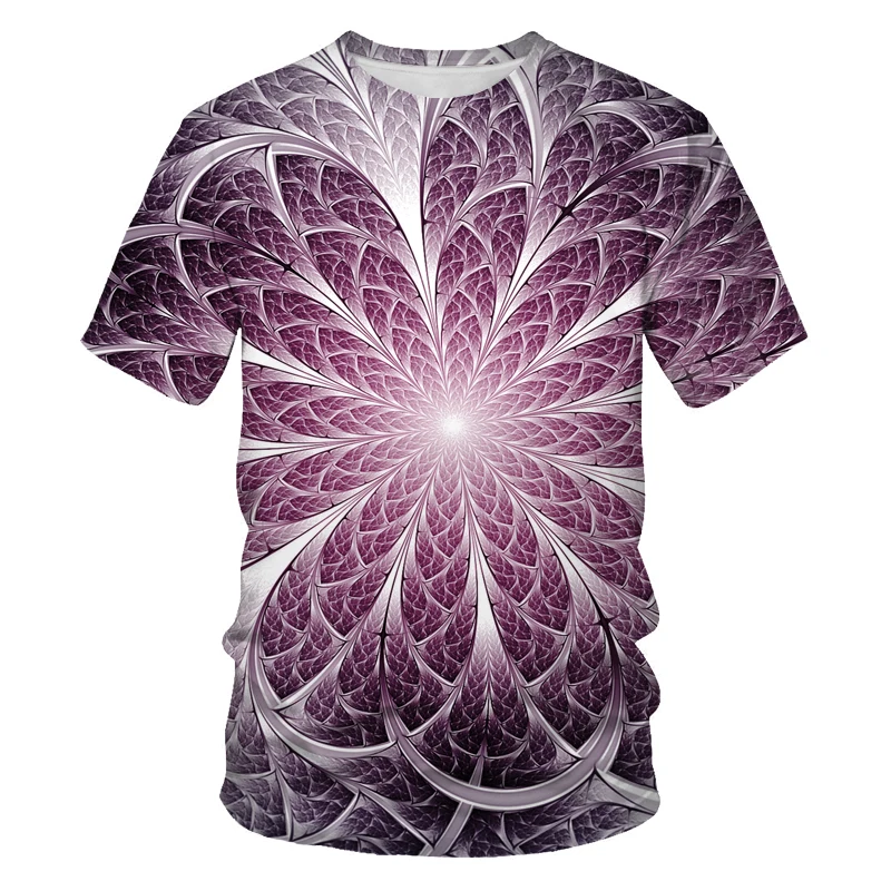 

New three-dimensional 3D printing men's and women's short-sleeved space-time tunnel men's T-shirt round neck oversized T-shirt