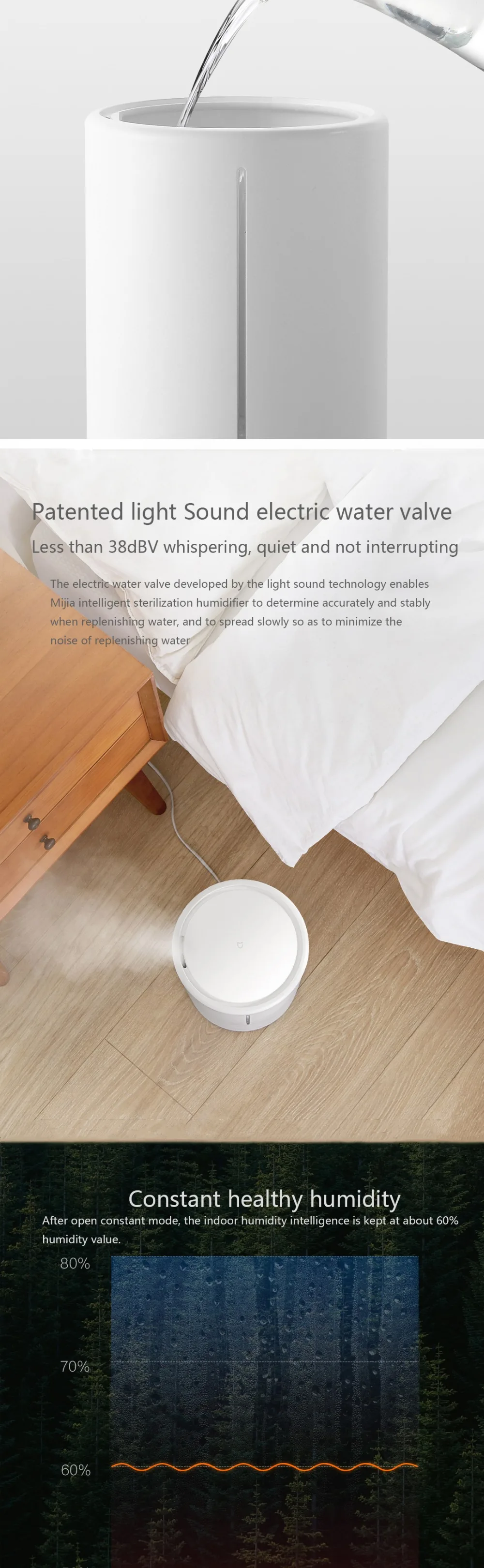 Xiaomi Mijia умный увлажнитель воздуха Чистый Испарительный низкий шумный UV-C стерилизационный дезинфекционный приложение Mijia дистанционное управление 4.5L