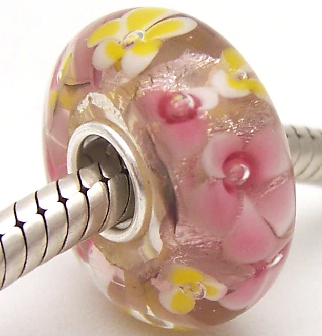 PJG1900 100% стерлингового серебра S925 бусины из муранского стекла подходят для