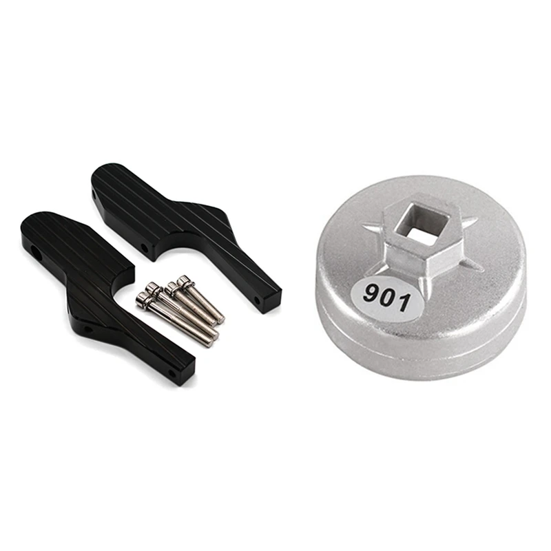 

1 Pcs 901 14 Flutes Cap Oil Filter Wrench Drive Oil Filter Tools & 1 Pair Scooter Foot Rests Passenger Foot Pegs