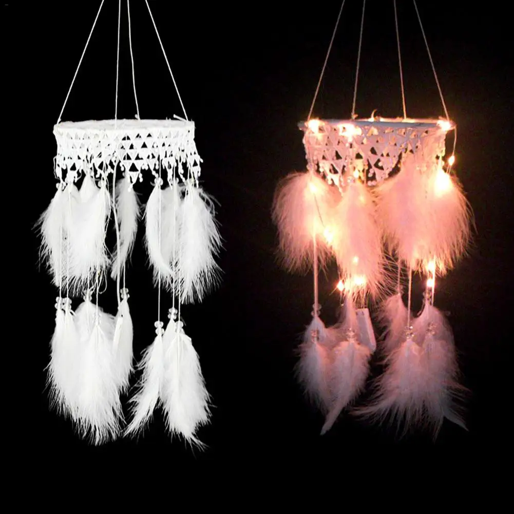 Девушка сердце Ловец снов ночник национальные Перьевые Украшения кружевные