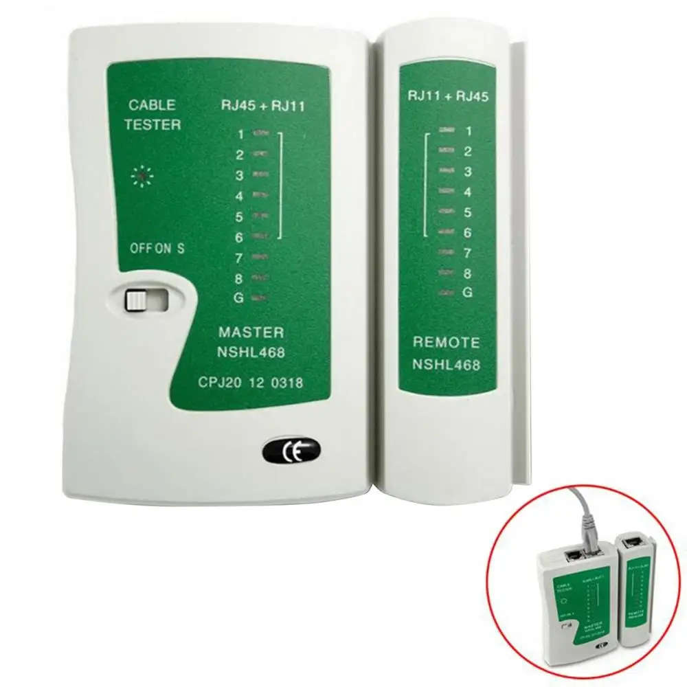 Тестер сетевых кабелей RJ45 RJ11 RJ12 CAT5 UTP LAN | Компьютеры и офис