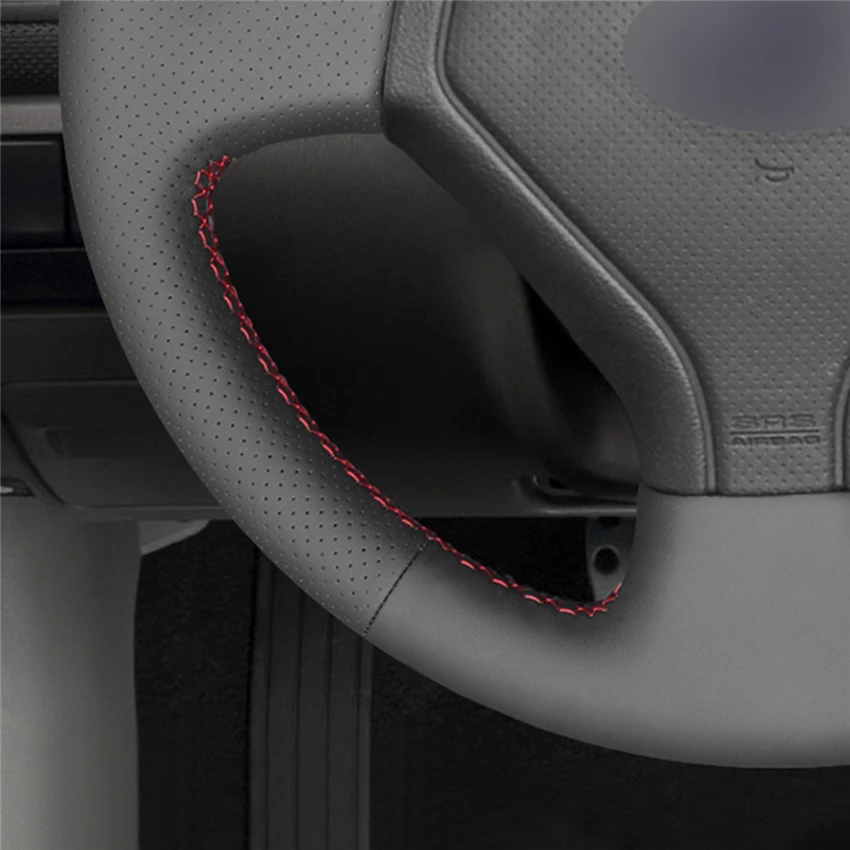 Чехол рулевого колеса автомобиля MEWANT из черной искусственной кожи для Subaru Forester