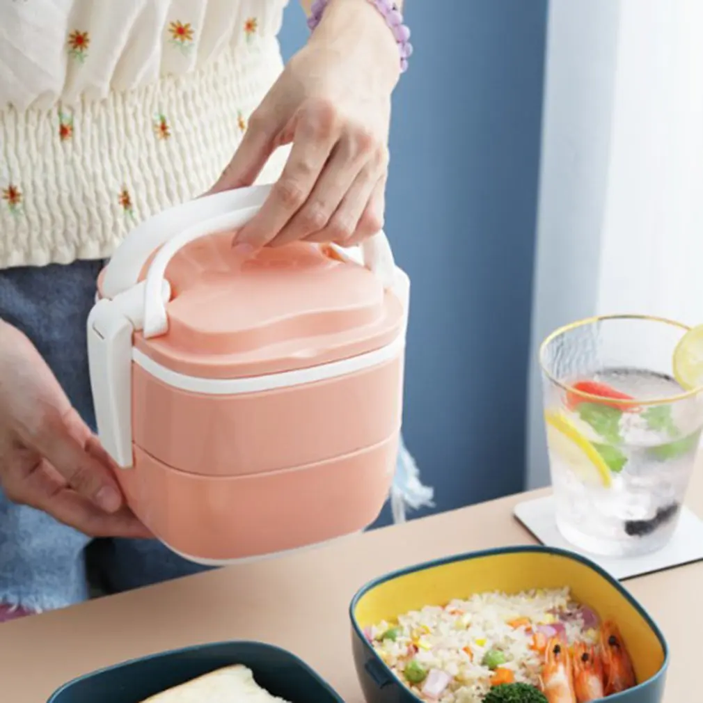 

Portable Lunch Box For Kids School Microwave Plastic Bento Box With Movable Compartments Salad Fruit Food Container Box