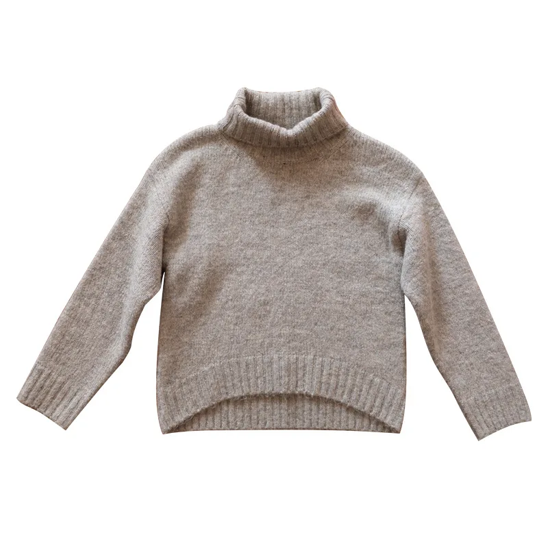 Серый хаки водолазка вязаные пуловеры одежда для девочек мода 2019 детские свитера