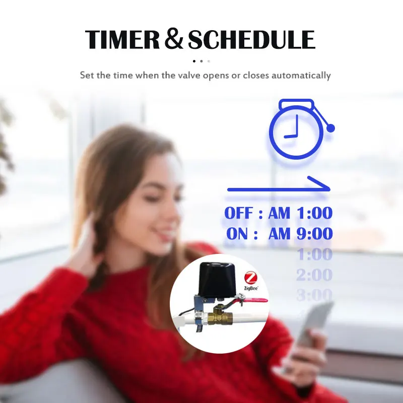Tuya умный водяной клапан Wifi автоматический газовый шаровой электрический ручной
