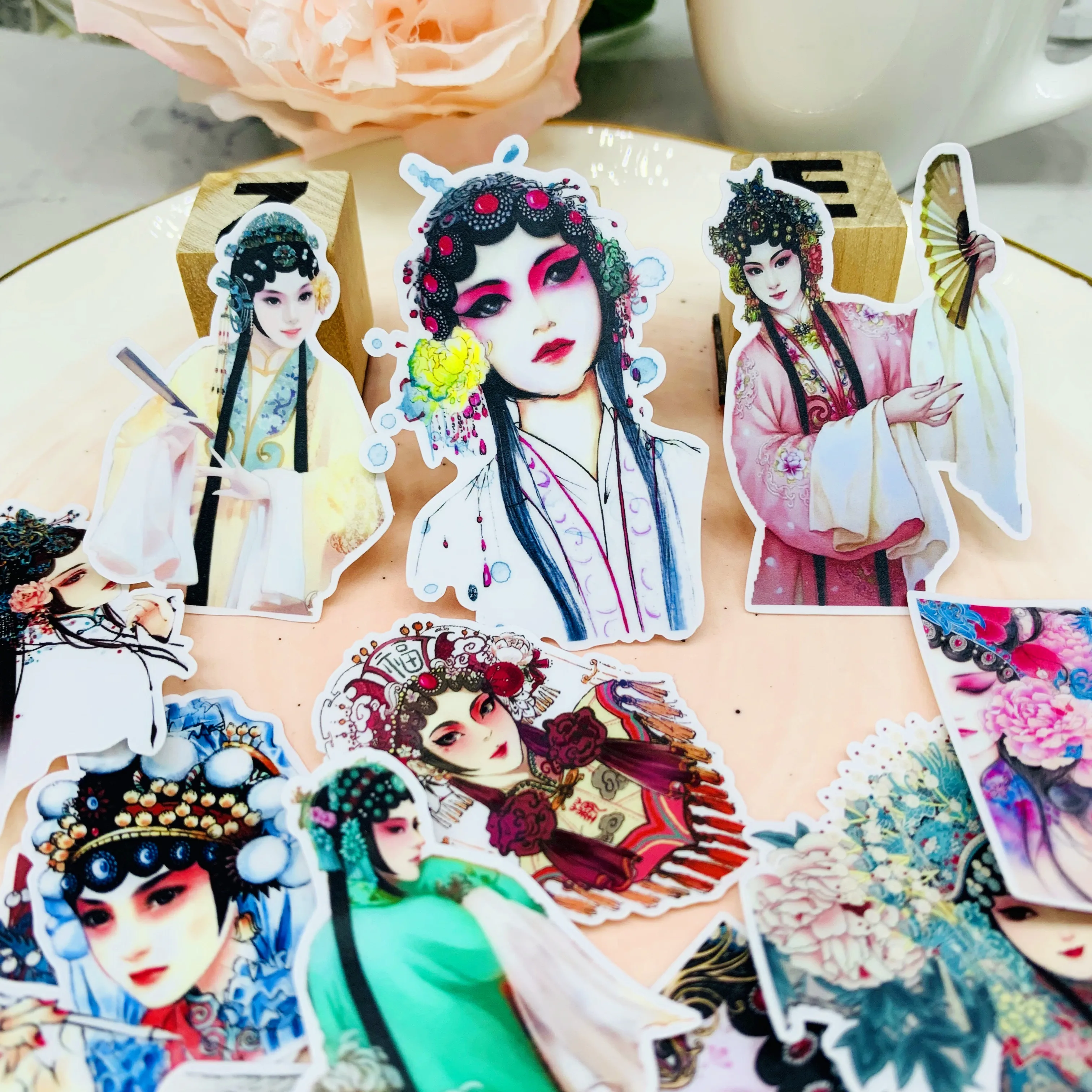 

24Pcs/Pack Vintage Chinese Opera Sticker DIY Scrapbooking Album Junk Journal Planner Decorative Stickers