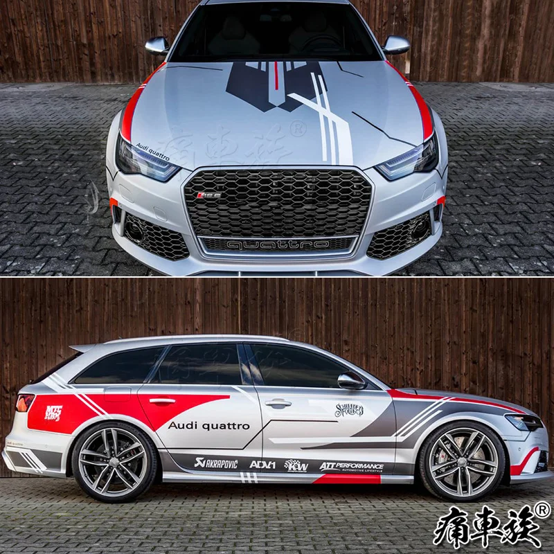 Автомобильные наклейки для Audi A4 Avant allroad, автомобильные наклейки с цветами, А4 внешний вид, декоративные модифицированные наклейки для автомобилей