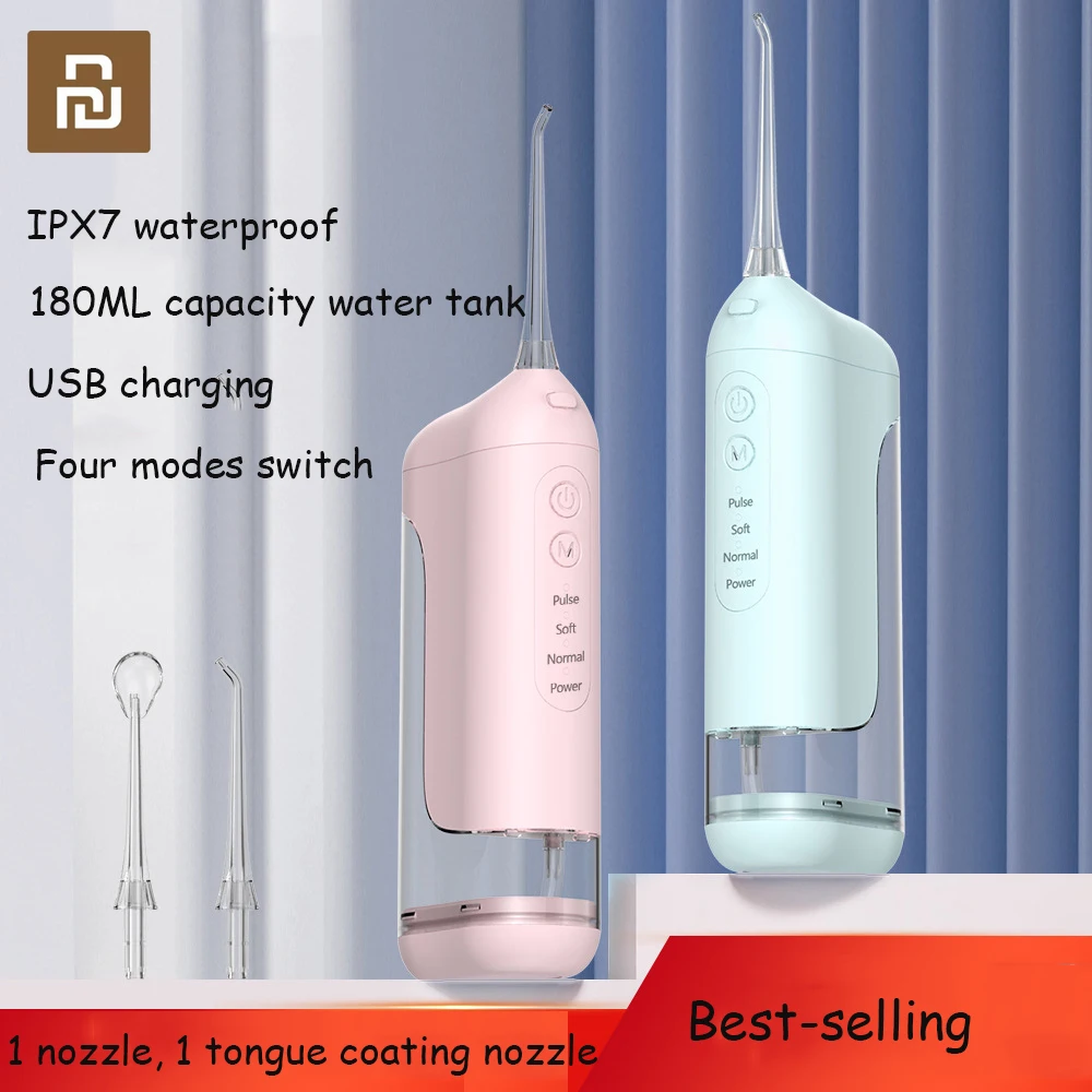 

Original YOUPIN Electric Oral lrrigator Teeth Cleaner Oral Irrigator IPX7 Waterproof 180ml Water Tank 0.66mm Water Flow