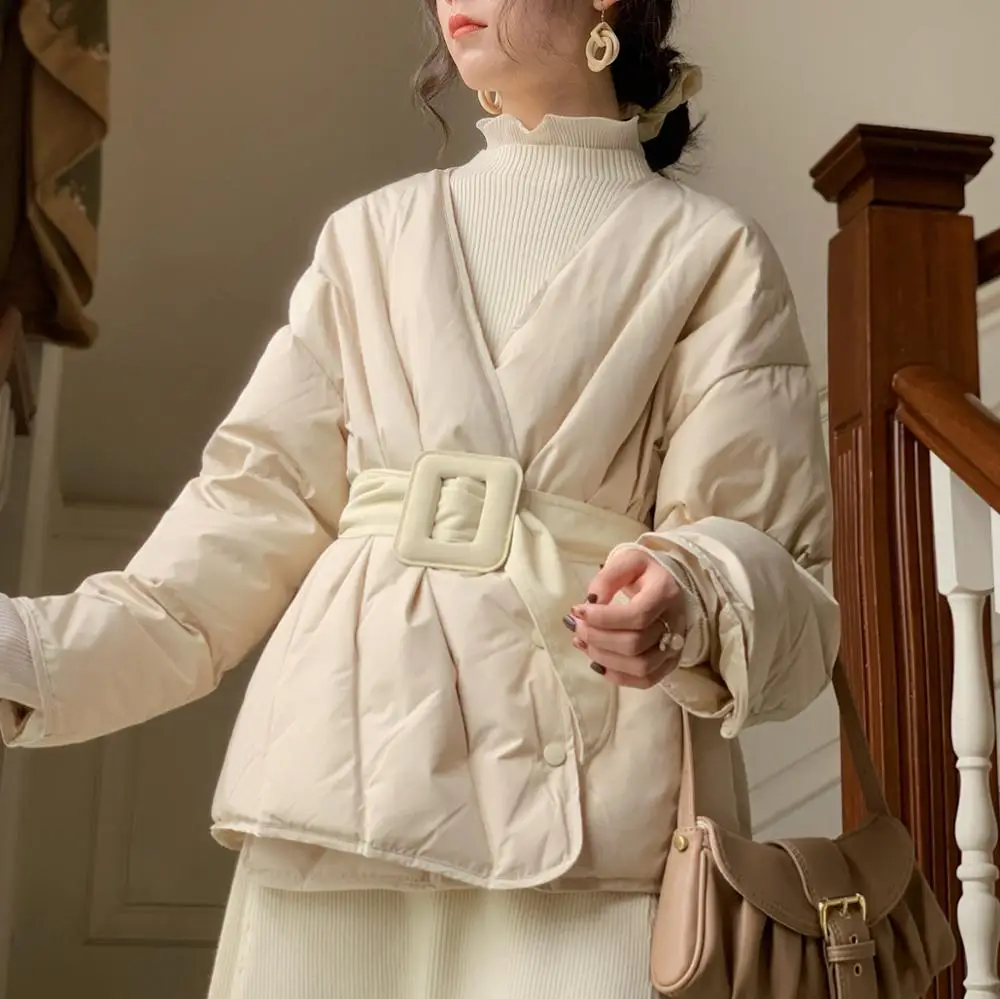 

Women Duck Down Jacket Winter Down Coat Warm Thick Cotton Padded 2021 New Arrival Elegant Women's Parkas Female Outerwear Tops