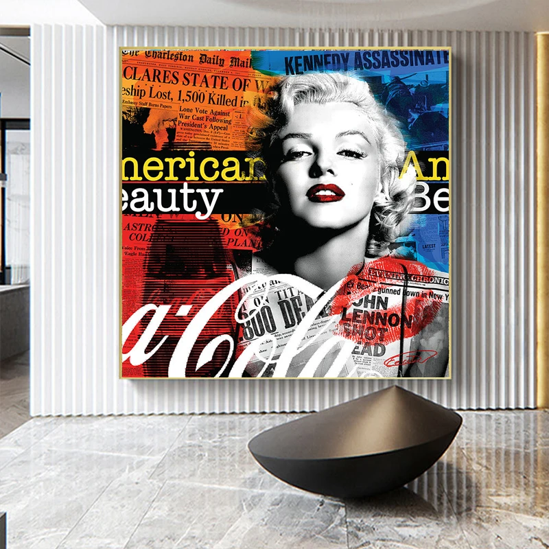 

Modern Graffiti Celebrity Actor Singer Marilyn Monroe Wall Art Pictures Canvas Painting Print Poster Living Room Home Decoration