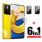 Гидрогелевая пленка 6 в 1, защитная пленка для экрана, Задняя крышка объектива для Xiaomi Mi Poco M4Pro M4 Pro, зеркальная защитная пленка POC M 4, 6,6 дюйма, стекло для камеры