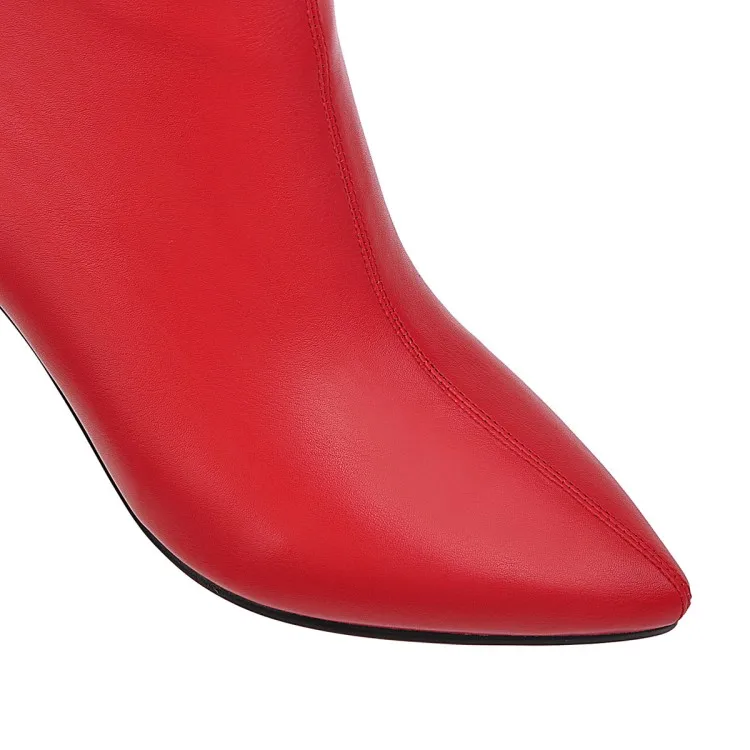 Sianie Tianie/ г. Женская обувь высокого качества белые, красные, Черные ботильоны для женщин на шпильке зимние сапоги на тонком высоком каблуке размер 43