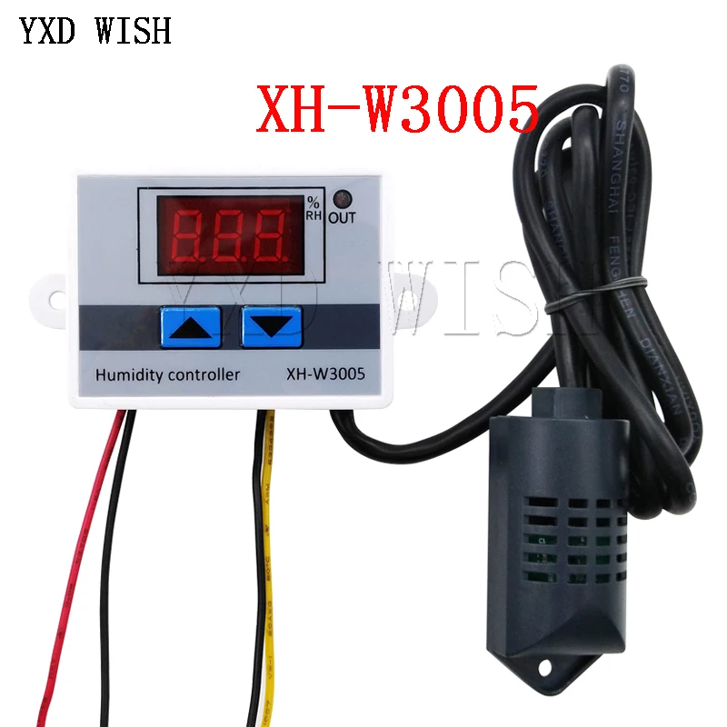 

XH-W3005 Digital Humidity Controller 220V 12V 24V Hygrometer Humidity Control Switch Hygrostat With NTC Sensor 0~99%RH