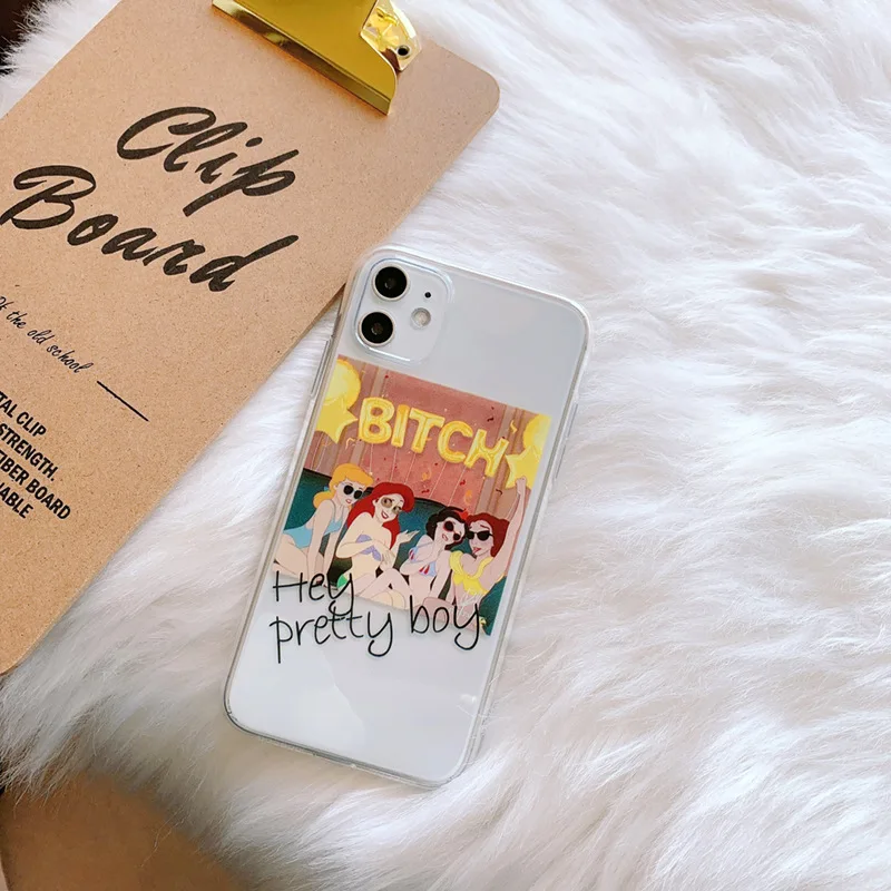 

Simple and Funny Princess Swimsuit IPhone11ProMax/12Mini/XR/XS/X/8/7 Anti-drop Silicone Transparent Mobile Phone Case Wholesale