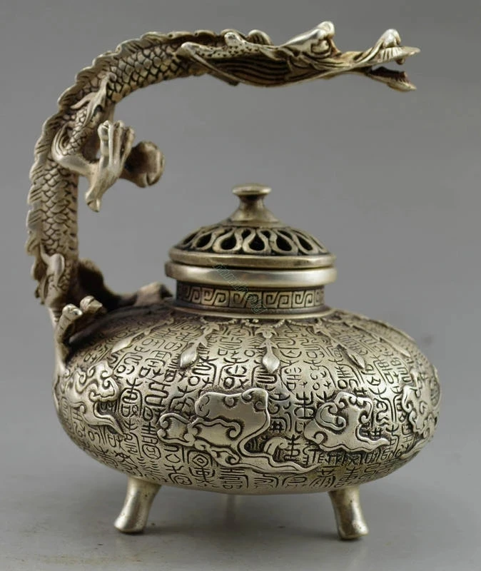 

Продуманная старинная искусственная резная с реалистичной статуей дракона Курильница