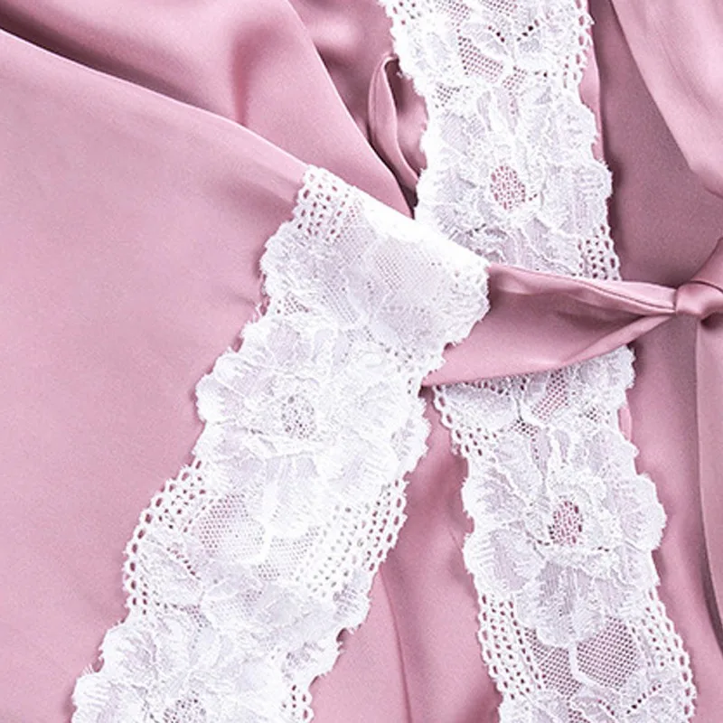 

New Pajamas Ladies' New Style Silk-like Lace Edge Casual Nightgown, Home Wear, Advanced Nightgown