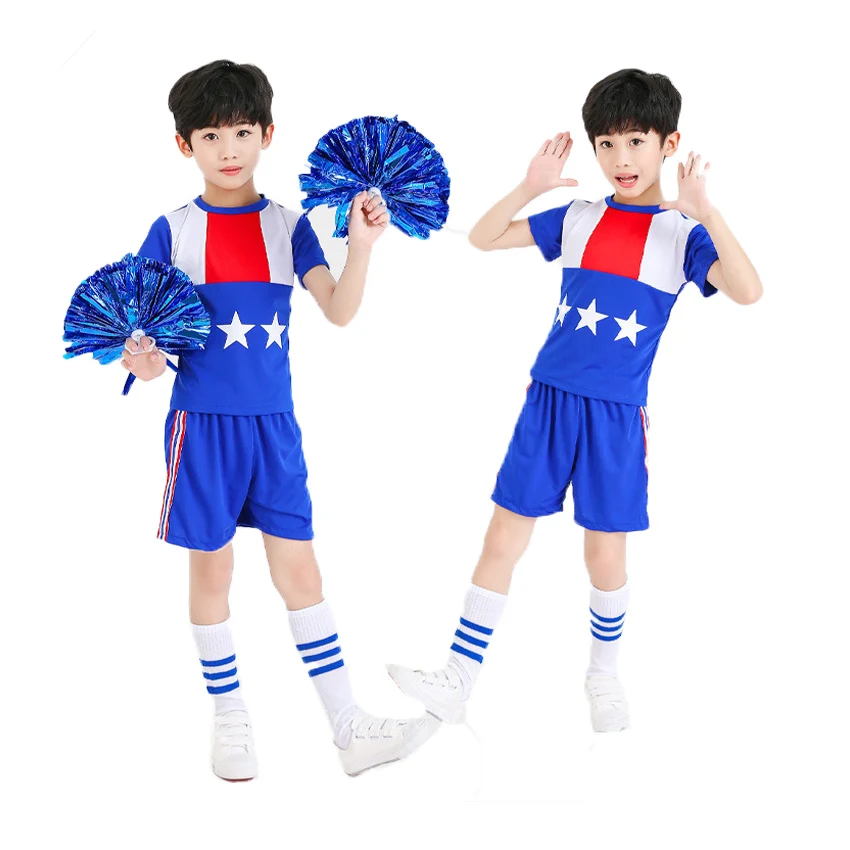 Kids Cheerleader Dance Costume School Uniform Gymnastics Skirt for Girls Boy Children Jazz Stage Performance 110-160cm Clothing |