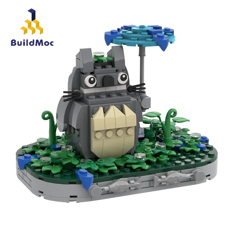 

BuildMoc эксперт Кот мультфильм животное мир строительные блоки MOC аксессуар-зонтик Модель Кирпичи игрушки для детей