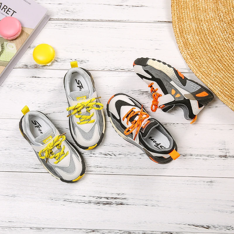 2020 весенние детские спортивные кроссовки для мальчиков бежевые повседневные