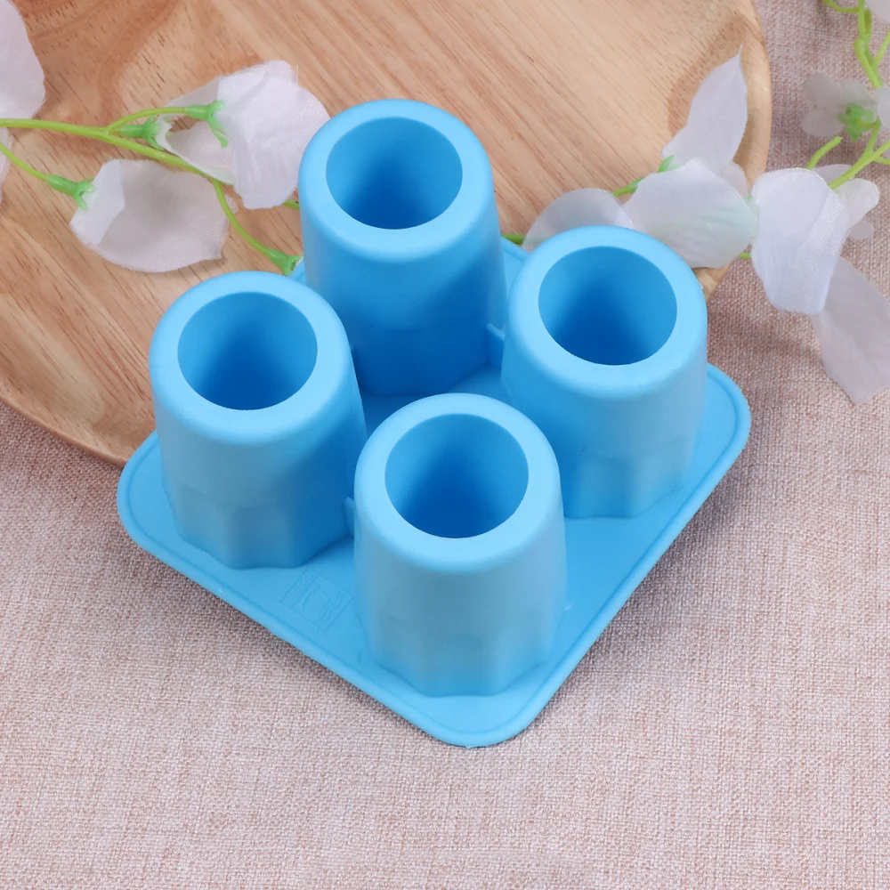 

4 Cup Shape Silicone Shooter Ice Cube Glass Mold Maker Summer Cool Ice Mould Ice Cube Tray