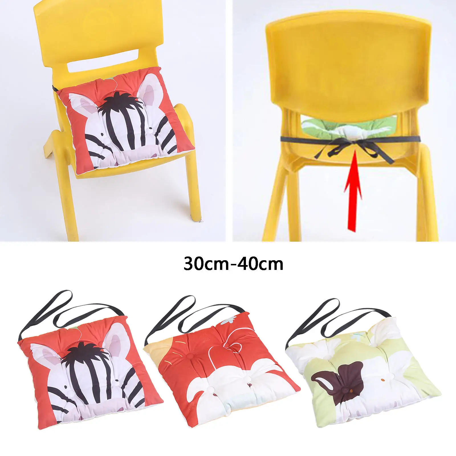 

Мультяшная Подушка для стула, мягкие плюшевые Нескользящие подушки для стула с завязками, для офиса, для мальчиков и девочек