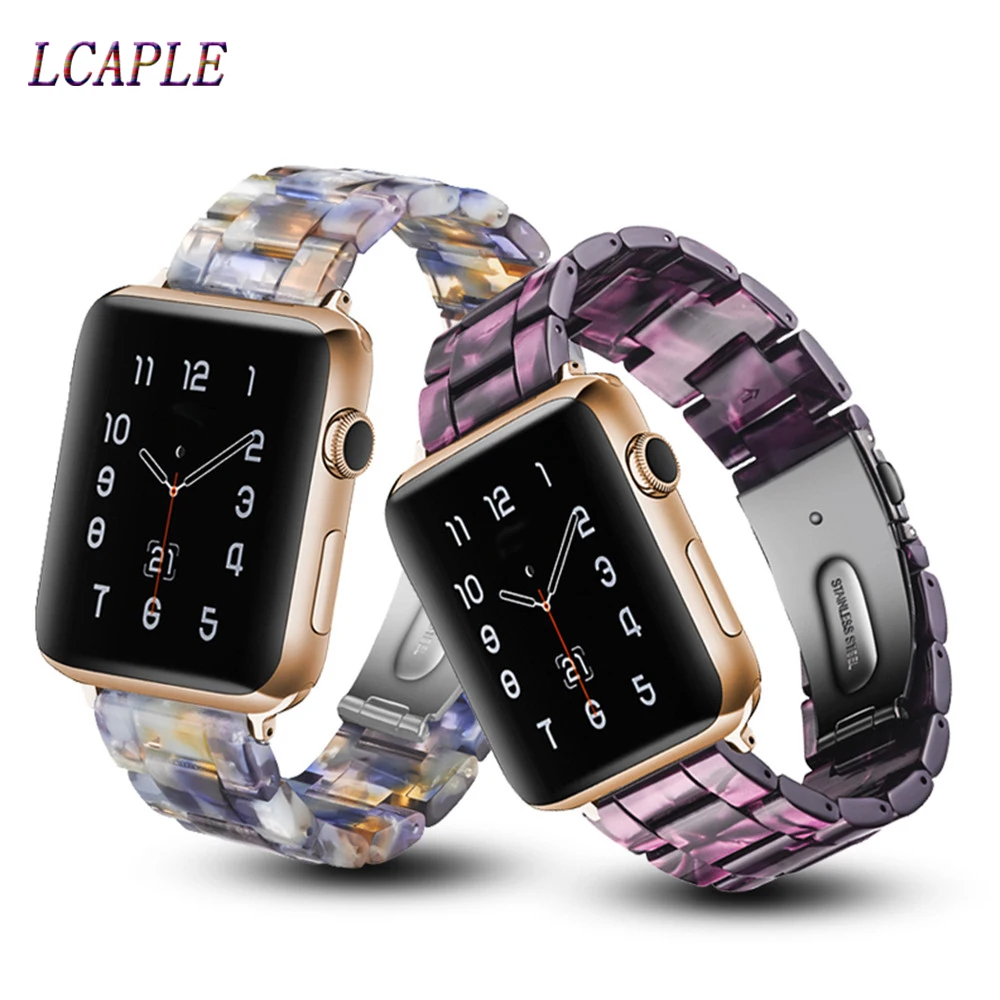 Ремешок из смолы для apple watch band 44 мм 38 iwatch 42 40 ремешок нержавеющей стали correa pulseira 5 4 3
