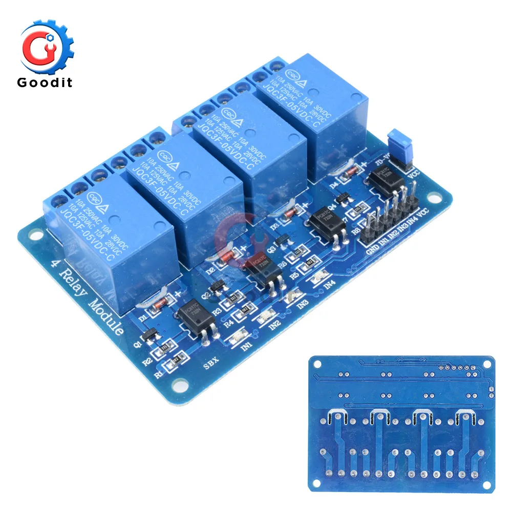 2 шт./лот DC 5 В 4 канала Релейный Щит модуль для Arduino Samrt обустройство дома оптрон