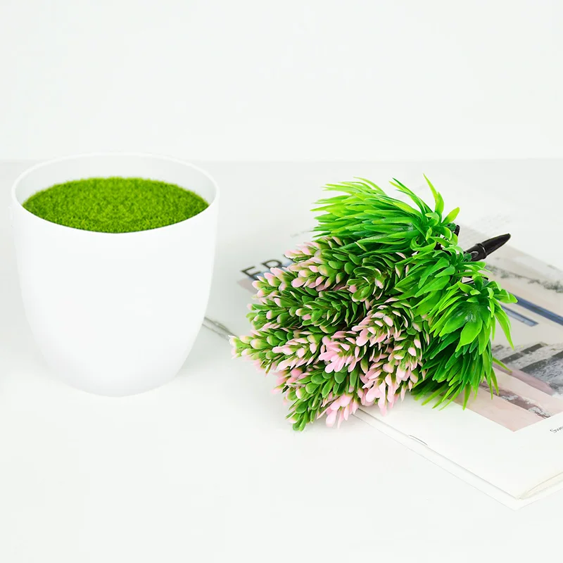 Искусственные растения бонсай маленькое зеленое дерево искусственный цветок в