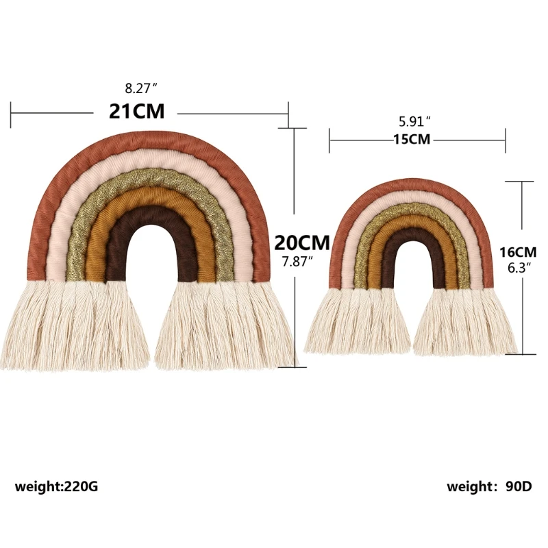 

5 Layers Nordic Macrame Rainbow Wall Decor for Bedroom Nursery Baby Kids Rooms Colorful Tapestry Rope Woven Tassel Wall