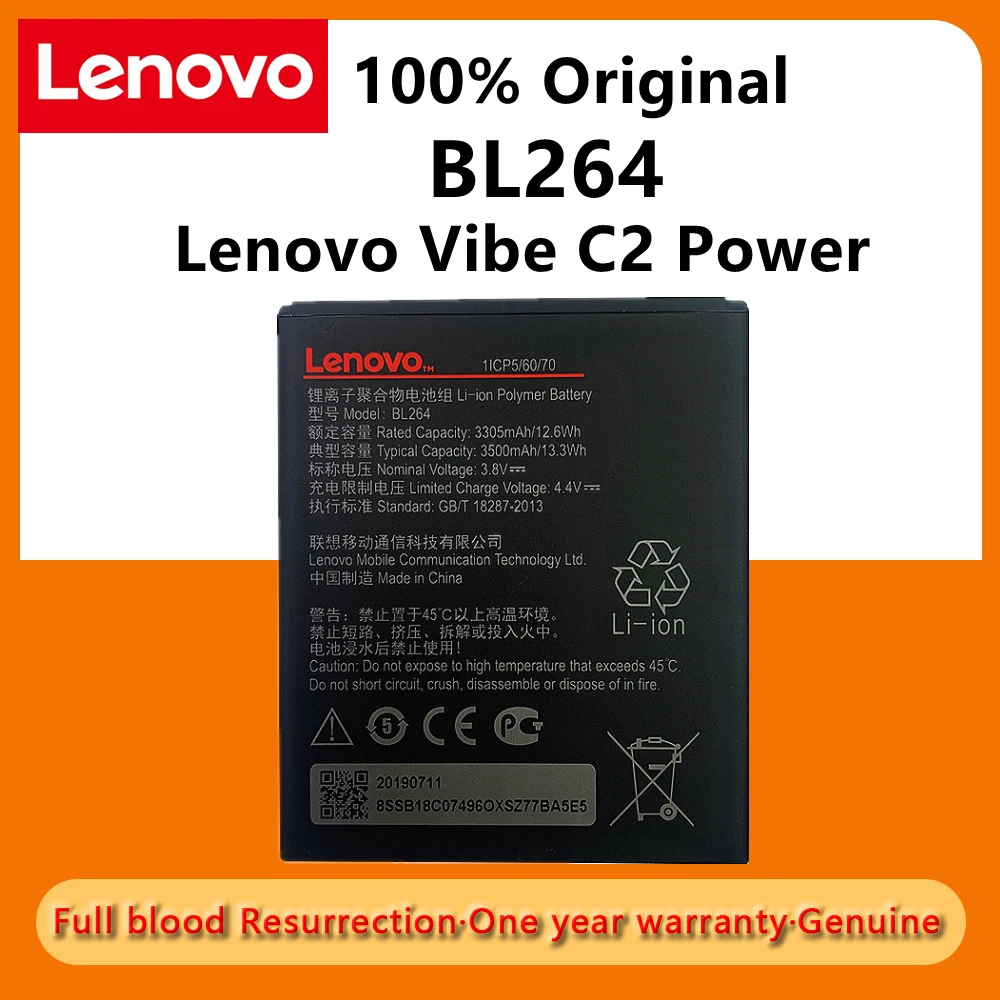 

100% Oroginal Battery BL264 Battery for Lenovo Vibe C2 Power for Lenovo Vibe C2 Power BL264 Batteries Bateria