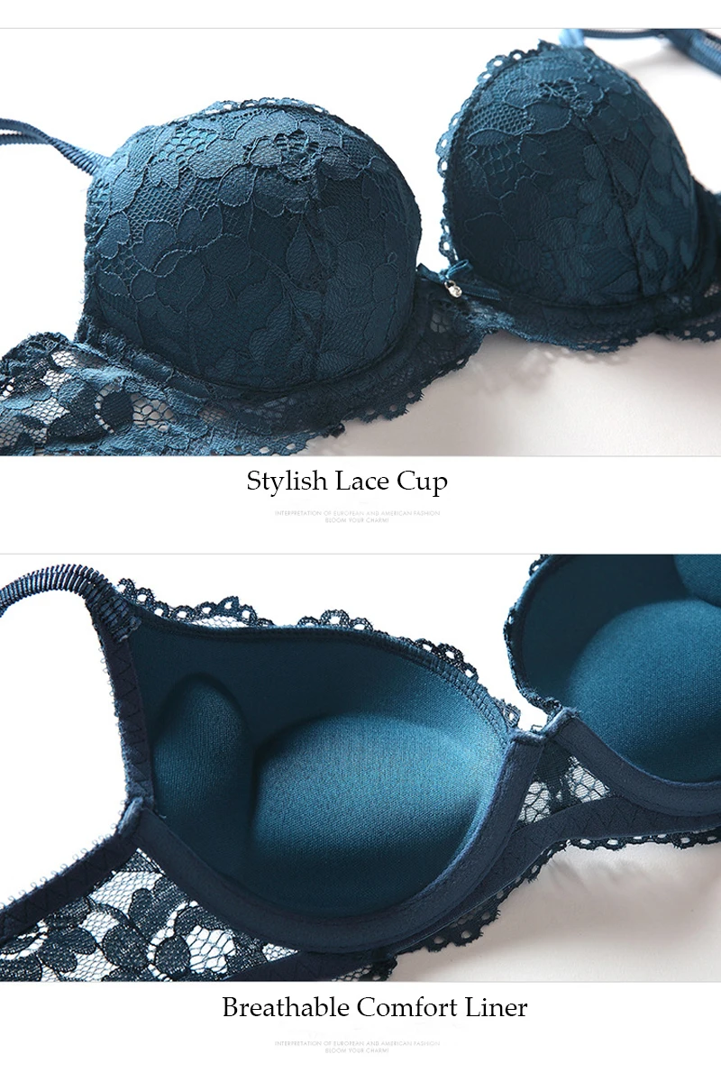

Sexy Intimate Lingerie Lace Bra Set Underwire High Quality Sets Female Comfortable Bralette and Panty Set Sexy FT335