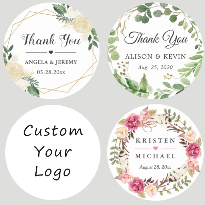 Пользовательские наклейки/свадебные наклейки с напечатанным логотипом
