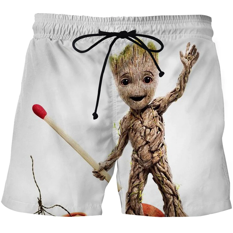 

Summer Fashion Animation Groot Beach Pants 3D Printing Fashion Casual Men's And Women's Sports Swimming Pants Popular Beach Wear