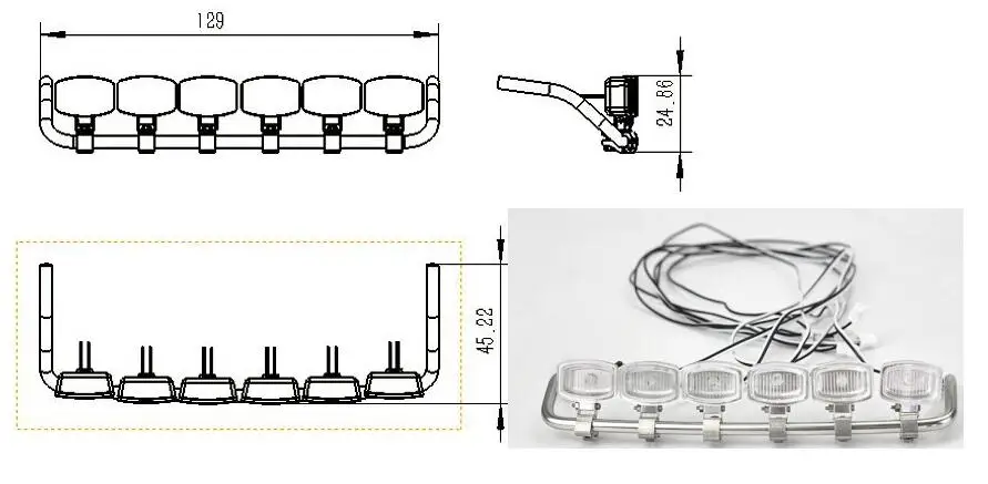 MAN TGX Светодиодные фонари декоративные для 1/14 RC Tamiya R620 R470 R730 MAN TGX BENZ 1851 3363 VOLVO Hino 700 V8 тягач 6x4 грузовик - Цвет: MAN TGX